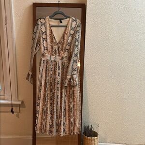 Yas Chic Print Long Sleeve Dress